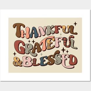 Thankful Grateful & Blessed Posters and Art